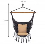 Casa si Gradina - Gradina si terasa - Balansoare si hamace - Hamace si suporturi - Hamac tip scaun, cu 2 perne, gri si bej, max 150 kg, 130x100 cm, Springos - Infinity.ro