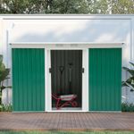Casa si Gradina - Gradina si terasa - Casute de gradina - Casuta de gradina pentru depozitare unelte, otel, verde, 280x130x172 cm - Infinity.ro