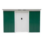 Casa si Gradina - Gradina si terasa - Casute de gradina - Casuta de gradina pentru depozitare unelte, otel, verde, 280x130x172 cm - Infinity.ro