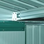 Casa si Gradina - Gradina si terasa - Casute de gradina - Casuta/magazie/sopron de gradina pentru depozitare unelte, cu structura baza inclusa, otel si PP, verde, 258x206x178 cm - Infinity.ro