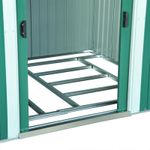 Casa si Gradina - Gradina si terasa - Casute de gradina - Casuta/magazie/sopron de gradina pentru depozitare unelte, cu structura baza inclusa, otel si PP, verde, 258x206x178 cm - Infinity.ro