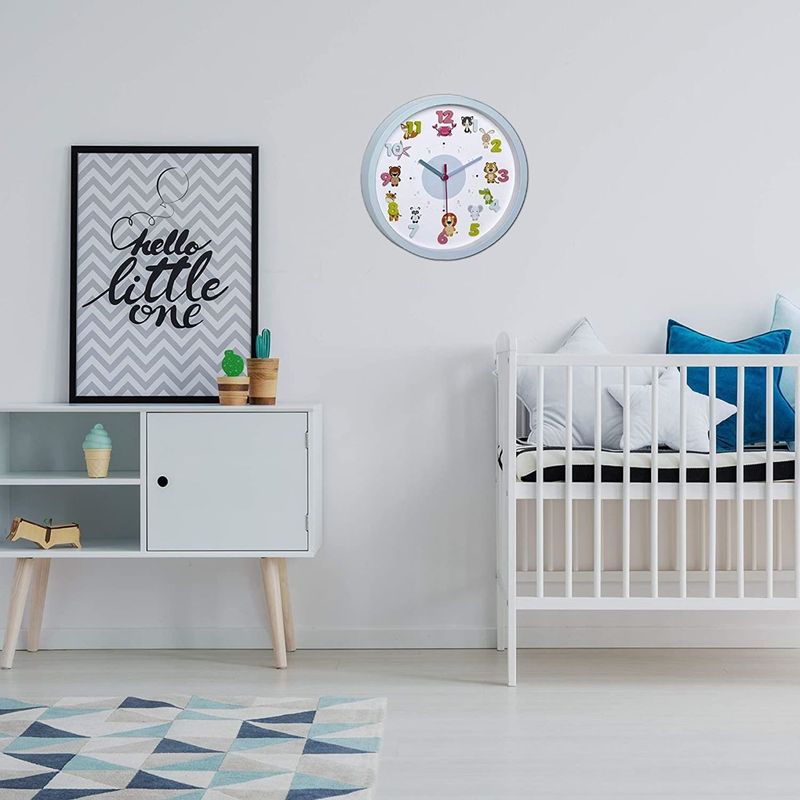 Casa si Gradina - Decoratiuni - Ceasuri - Ceas de perete pentru copii, silentios, cu animale si cifre 3D, TFA Little Animals 60.3051.14 - Infinity.ro