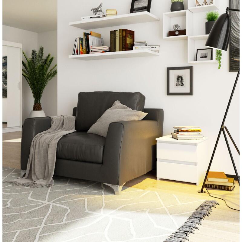 Casa si Gradina - Mobilier - Comode si corpuri - Comode - Comoda/noptiera, placa laminata, 2 sertare, alb, 40x35x40 cm - Infinity.ro