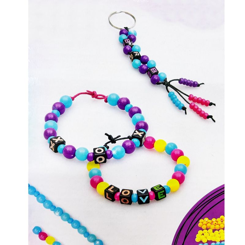 Jucarii, Copii si Bebe - Jucarii si jocuri - Jucarii & jocuri educative - Seturi de artizanat - Kit pentru realizare bratari, 7 tipuri de margele, neon multicolor, GL Style R03-0538 - Infinity.ro
