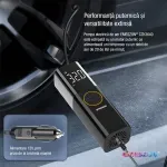 Auto si Moto - Reparatii si depanare - Compresoare auto - Compresor Auto aer EMESZON® CZK3640, Lampa LED, 12V, 70W, 120psi, Pompa aer umflat Anvelope, Roti, Mingii, Colace, Negru - Infinity.ro