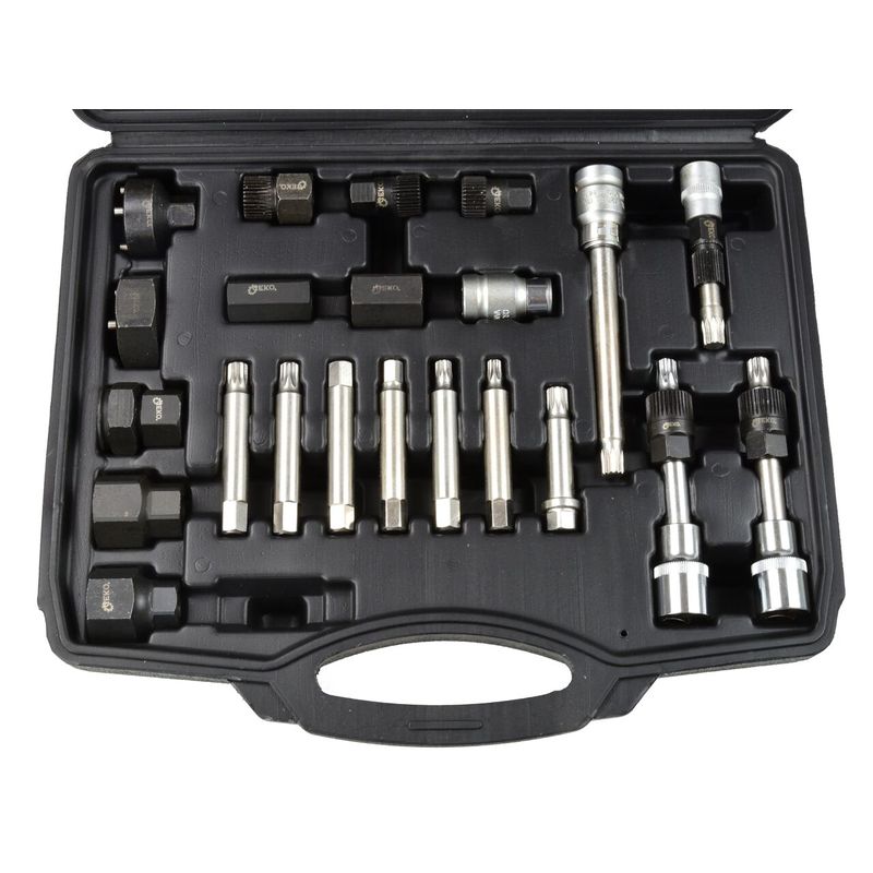 Casa si Gradina - Constructii - Scule electrice si accesorii - Accesorii polizare si slefuire - Set chei pentru asamblare/demontare alternator, 24 piese, Geko G02781 - Infinity.ro