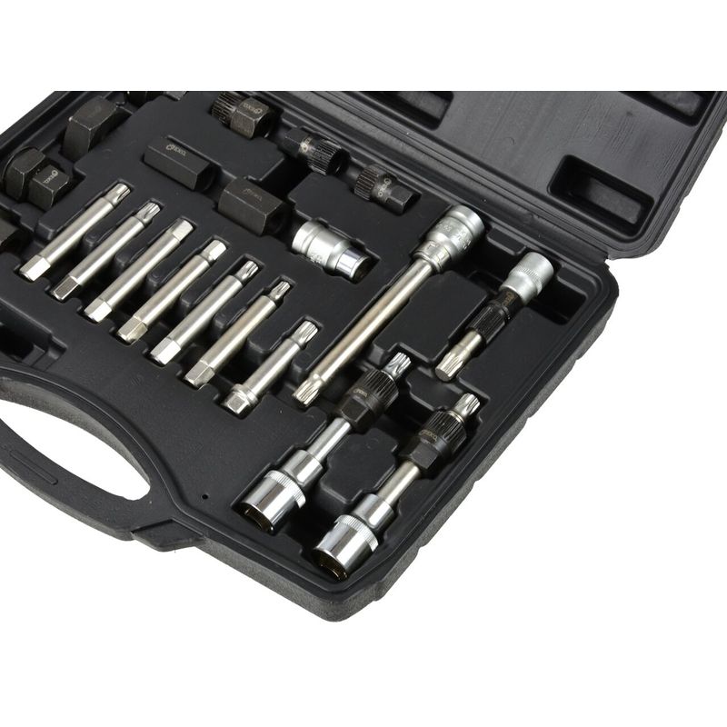 Casa si Gradina - Constructii - Scule electrice si accesorii - Accesorii polizare si slefuire - Set chei pentru asamblare/demontare alternator, 24 piese, Geko G02781 - Infinity.ro
