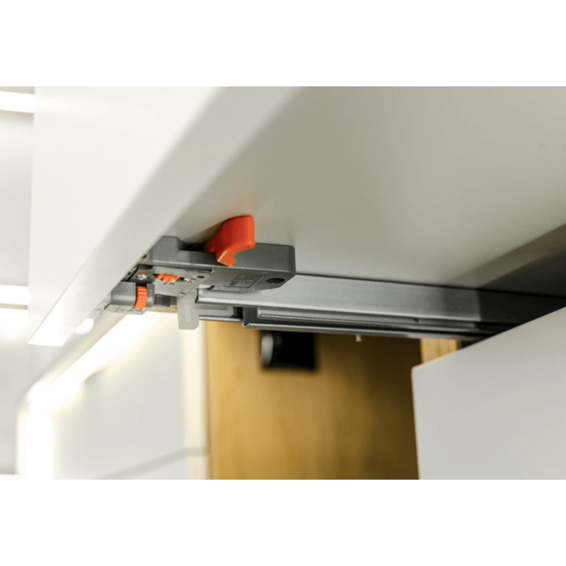 Casa si Gradina - Mobilier - Feronerie si accesorii mobila - Glisiere GTV, 400mm, Montaj Sub Sertar, Extractie Totala, Pentru Placa de 18mm, Gri - Infinity.ro