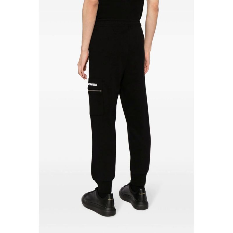 Fashion, accesorii si bijuterii - Barbati - Imbracaminte - Pantaloni barbati - Pantaloni sport Karl Lagerfeld cu buzunar 3D, S INTL, Negru - Infinity.ro