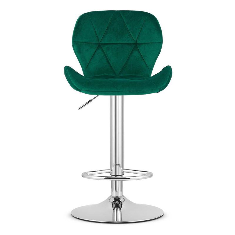 Casa si Gradina - Mobilier - Scaune si fotolii - Scaune - Scaun de bucatarie/bar, Mercaton, West, rotativ, catifea, verde si argintiu, 46x48.5x90-111 cm - Infinity.ro