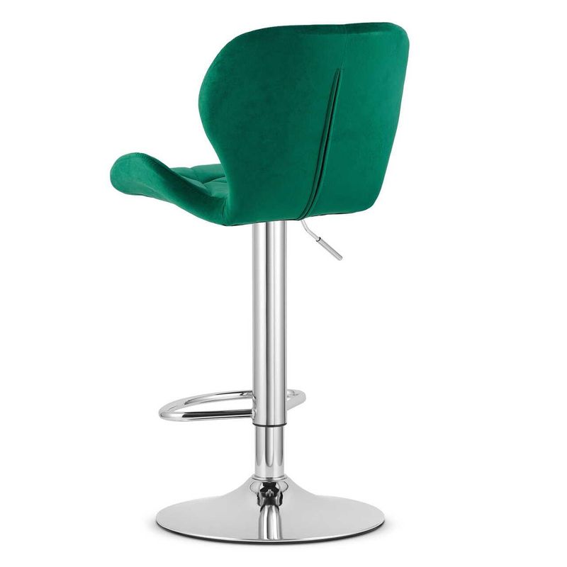 Casa si Gradina - Mobilier - Scaune si fotolii - Scaune - Scaun de bucatarie/bar, Mercaton, West, rotativ, catifea, verde si argintiu, 46x48.5x90-111 cm - Infinity.ro