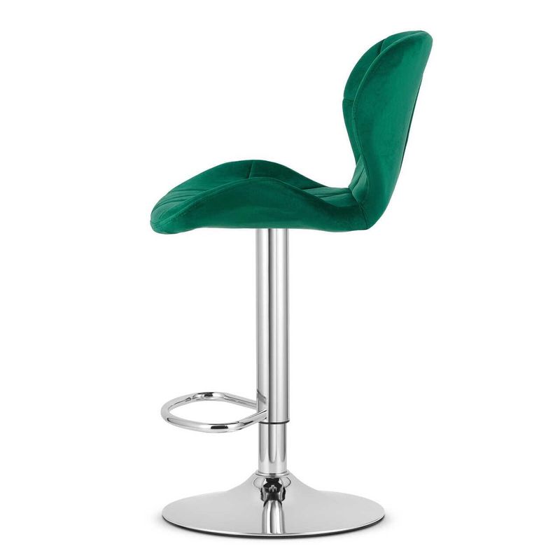 Casa si Gradina - Mobilier - Scaune si fotolii - Scaune - Scaun de bucatarie/bar, Mercaton, West, rotativ, catifea, verde si argintiu, 46x48.5x90-111 cm - Infinity.ro