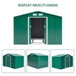 Casa si Gradina - Gradina si terasa - Casute de gradina - Casuta/magazie/sopron de gradina pentru depozitare unelte, cu structura baza inclusa, otel si PP, verde, 277x195x192 cm - Infinity.ro