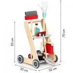 Jucarii, Copii si Bebe - Carucioare si articole de transport - Premergatoare - Antemergator din lemn XXL cu aspirator si elemente pentru curatenie Ecotoys 4404 - Infinity.ro