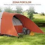 Sport si Outdoor - Camping - Corturi camping - Cort camping, 5-6 persoane, impermeabil, cu copertina, ferestre, geanta, portocaliu, 550x300x198 cm - Infinity.ro
