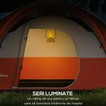 Sport si Outdoor - Camping - Corturi camping - Cort camping, 5-6 persoane, impermeabil, cu copertina, ferestre, geanta, portocaliu, 550x300x198 cm - Infinity.ro