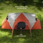 Sport si Outdoor - Camping - Corturi camping - Cort camping, 5-6 persoane, impermeabil, cu copertina, ferestre, geanta, portocaliu, 550x300x198 cm - Infinity.ro