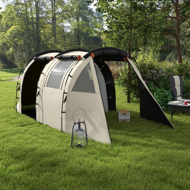 Sport si Outdoor - Camping - Corturi camping - Cort camping, 4-5 persoane, impermeabil, cu vestibul, husa, kaki, 460x230x180 cm - Infinity.ro