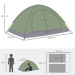 Sport si Outdoor - Camping - Corturi camping - Cort camping, 2 persoane, cu geanta, verde, 206x185x120 cm - Infinity.ro