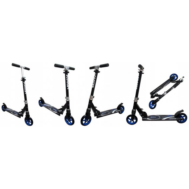 Sport si Outdoor - Role, trotinete si skateboard - Trotinete copii - Trotineta pliabila cu roti de 145 mm R-Sport H7 - Negru - Albastru - Infinity.ro