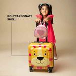 Carti si Birotica - Rechizite - Rucsacuri si genti scolare - Troler pentru Copii, Model Leu 3D, Policarbonat, Roti Pivotante, Incuietoare cu Cifru, Captusit, 35 x 25 x 45 cm, Galben - Infinity.ro