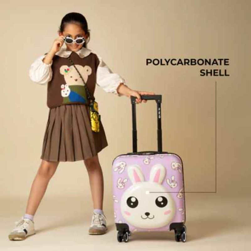 Carti si Birotica - Rechizite - Rucsacuri si genti scolare - Troler Mercaton pentru Copii, Model Iepuras 3d, Policarbonat, Roti Pivotante, Incuietoare cu Cifru, Captusit, Mov - Infinity.ro