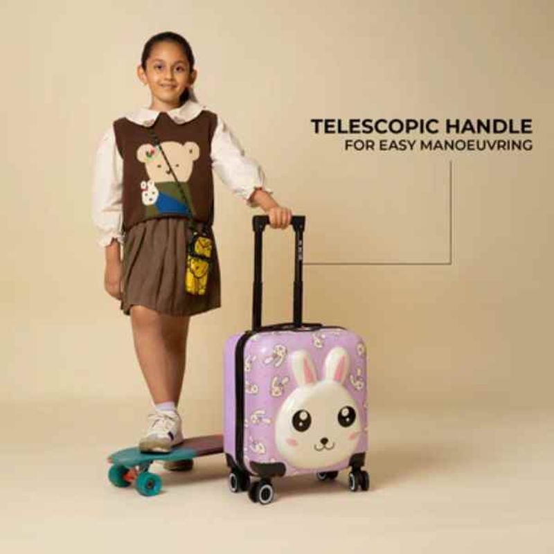 Carti si Birotica - Rechizite - Rucsacuri si genti scolare - Troler Mercaton pentru Copii, Model Iepuras 3d, Policarbonat, Roti Pivotante, Incuietoare cu Cifru, Captusit, Mov - Infinity.ro