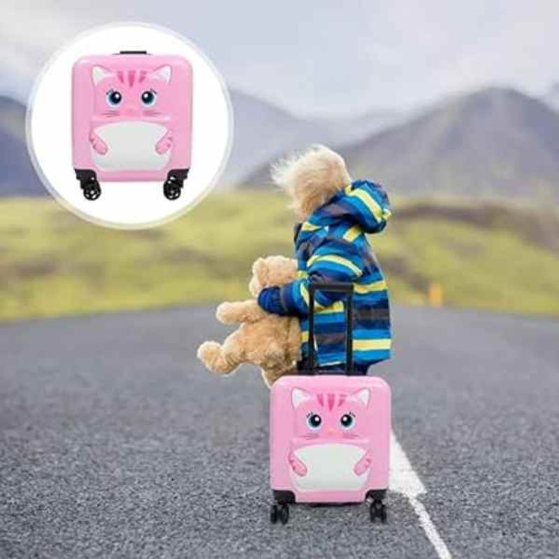 Carti si Birotica - Rechizite - Rucsacuri si genti scolare - Troler Mercaton pentru Copii, Model Pisicuta 3d, Policarbonat, Roti Pivotante, Incuietoare cu Cifru, Captusit - Infinity.ro