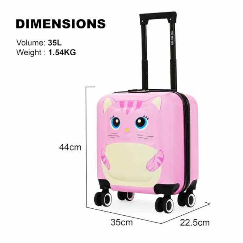 Carti si Birotica - Rechizite - Rucsacuri si genti scolare - Troler Mercaton pentru Copii, Model Pisicuta 3d, Policarbonat, Roti Pivotante, Incuietoare cu Cifru, Captusit - Infinity.ro