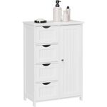 Casa si Gradina - Mobilier - Dulapuri si sifoniere - Dulapuri - Dulap baie, Mercaton, MDF, 2 rafturi, 4 sertare, 1 usa, alb, 55x30x82 cm - Infinity.ro