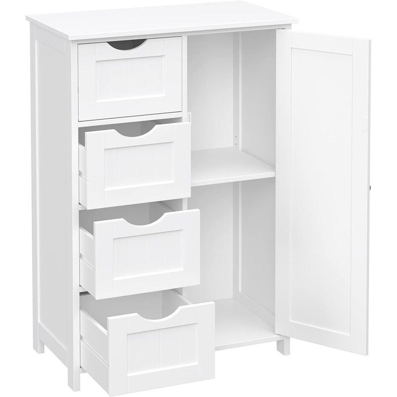 Casa si Gradina - Mobilier - Dulapuri si sifoniere - Dulapuri - Dulap baie, Mercaton, MDF, 2 rafturi, 4 sertare, 1 usa, alb, 55x30x82 cm - Infinity.ro