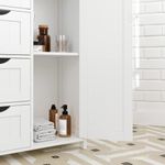 Casa si Gradina - Mobilier - Dulapuri si sifoniere - Dulapuri - Dulap baie, Mercaton, MDF, 2 rafturi, 4 sertare, 1 usa, alb, 55x30x82 cm - Infinity.ro