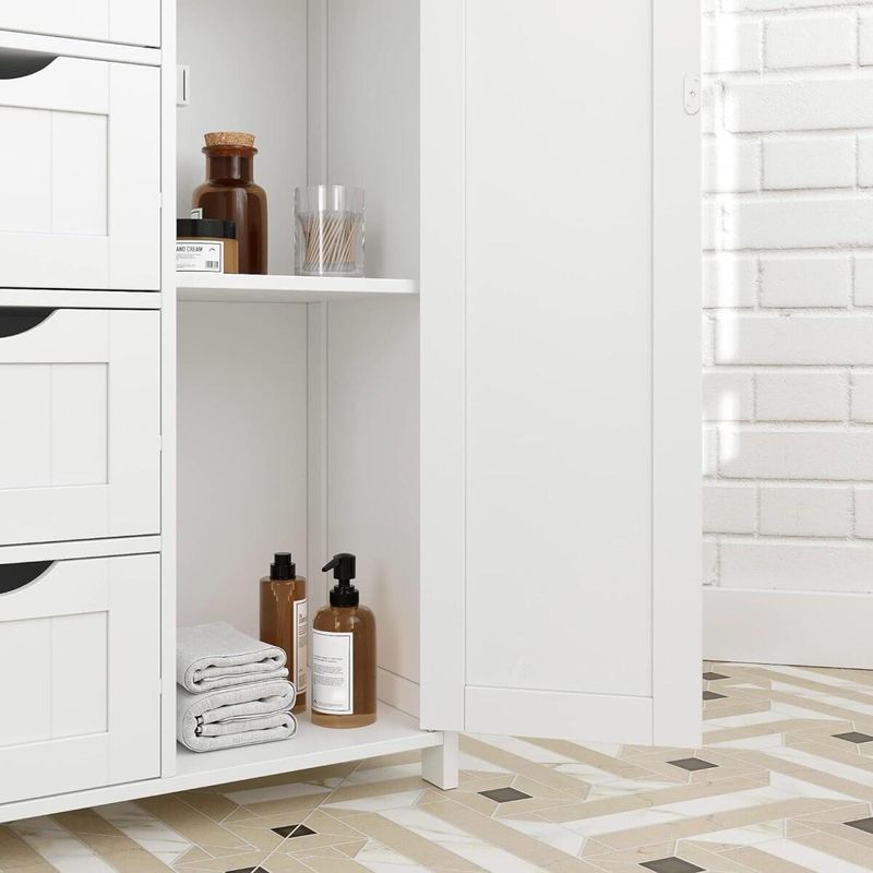 Casa si Gradina - Mobilier - Dulapuri si sifoniere - Dulapuri - Dulap baie, Mercaton, MDF, 2 rafturi, 4 sertare, 1 usa, alb, 55x30x82 cm - Infinity.ro