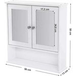Casa si Gradina - Mobilier - Dulapuri si sifoniere - Dulapuri - Dulap Suspendat Mercaton pentru Baie cu 3 Rafturi si Oglinda, MDF, Maxim 15 Kg, 56 x 13 x 58 cm, Alb - Infinity.ro
