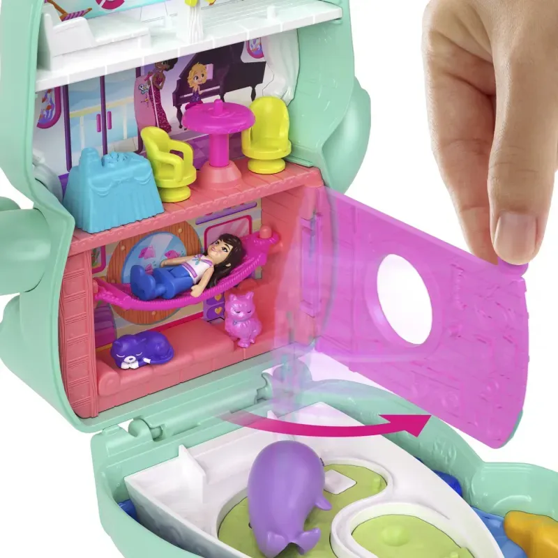 Jucarii, Copii si Bebe - Jucarii si jocuri - Jucarii & jocuri educative - Jucarii interactive - Polly Pocket Set Gentuta Animalut Pisicuta Marinar Cu Accesorii - Infinity.ro