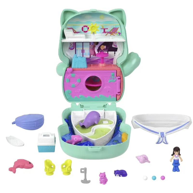 Jucarii, Copii si Bebe - Jucarii si jocuri - Jucarii & jocuri educative - Jucarii interactive - Polly Pocket Set Gentuta Animalut Pisicuta Marinar Cu Accesorii - Infinity.ro