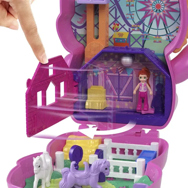 Jucarii, Copii si Bebe - Jucarii si jocuri - Jucarii & jocuri educative - Jucarii interactive - Polly Pocket Set Gentuta Animalut Ponei La Rodeo Cu Accesorii - Infinity.ro