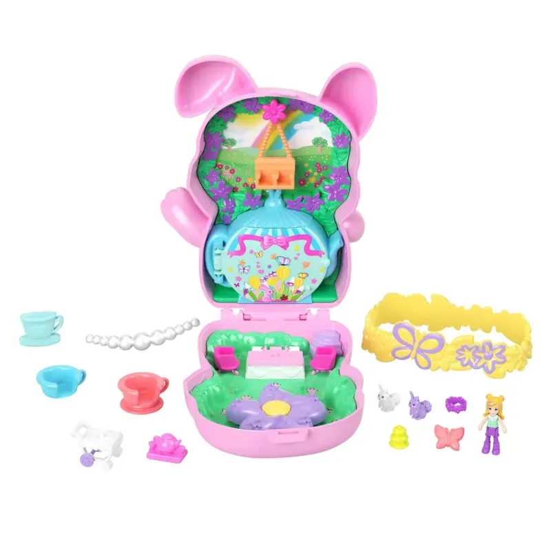 Jucarii, Copii si Bebe - Jucarii si jocuri - Jucarii & jocuri educative - Jucarii interactive - Polly Pocket Set Gentuta Animalut Iepuras La Petrcere Cu Accesorii - Infinity.ro