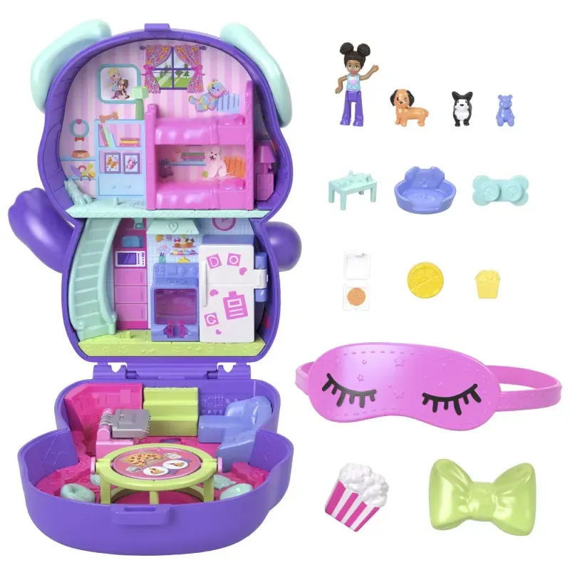Jucarii, Copii si Bebe - Jucarii si jocuri - Jucarii & jocuri educative - Jucarii interactive - Polly Pocket Set Gentuta Animalut Catelus In Pijama Cu Accesorii - Infinity.ro