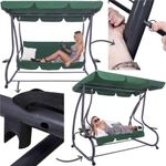 Casa si Gradina - Gradina si terasa - Balansoare si hamace - Balansoare - Balansoar gradina, Mercaton, 3 locuri, verde, 194x122x167-200 cm, functie pat, max 280 kg, Venetia - Infinity.ro