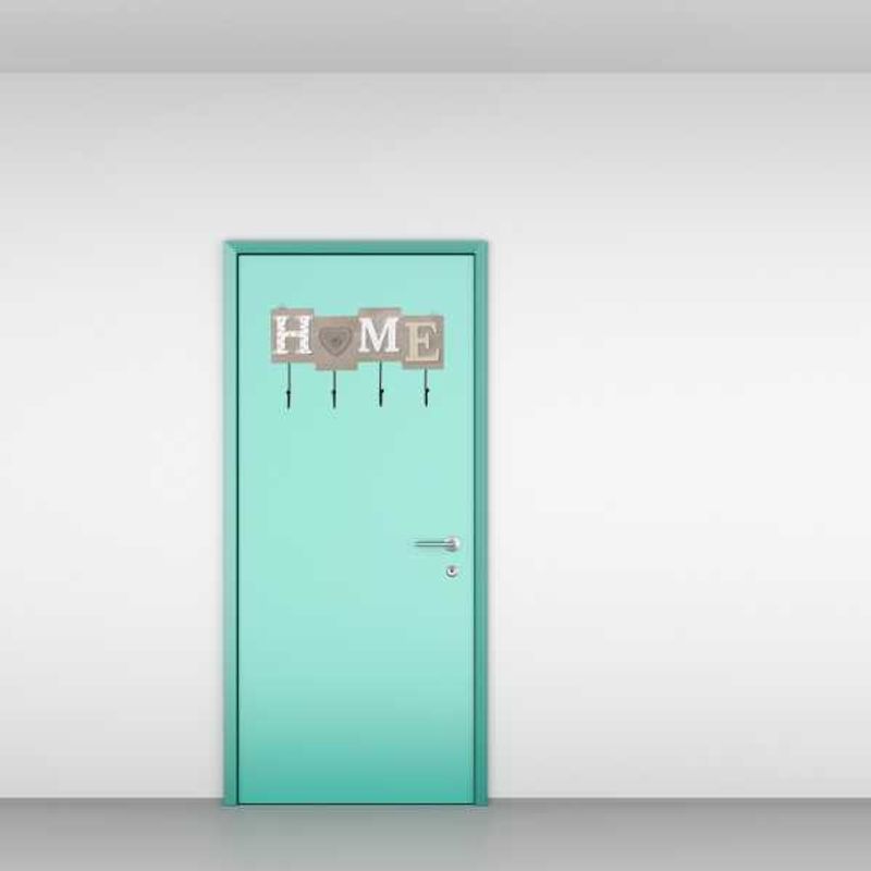 Casa si Gradina - Mobilier - Organizare si depozitare - Cuiere - Cuier Mercaton din Lemn cu 4 Carlige Metalice, Model Home, 28 x 16.5 cm, Gri - Infinity.ro
