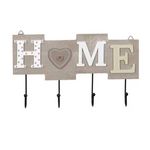 Casa si Gradina - Mobilier - Organizare si depozitare - Cuiere - Cuier Mercaton din Lemn cu 4 Carlige Metalice, Model Home, 28 x 16.5 cm, Gri - Infinity.ro