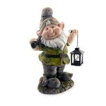 Casa si Gradina - Gradina si terasa - Decoratiuni exterior - Ornamente gradina - Decoratiune gradina, ceramica, pitic cu felinar si harlet, 25x20x45 cm - Infinity.ro