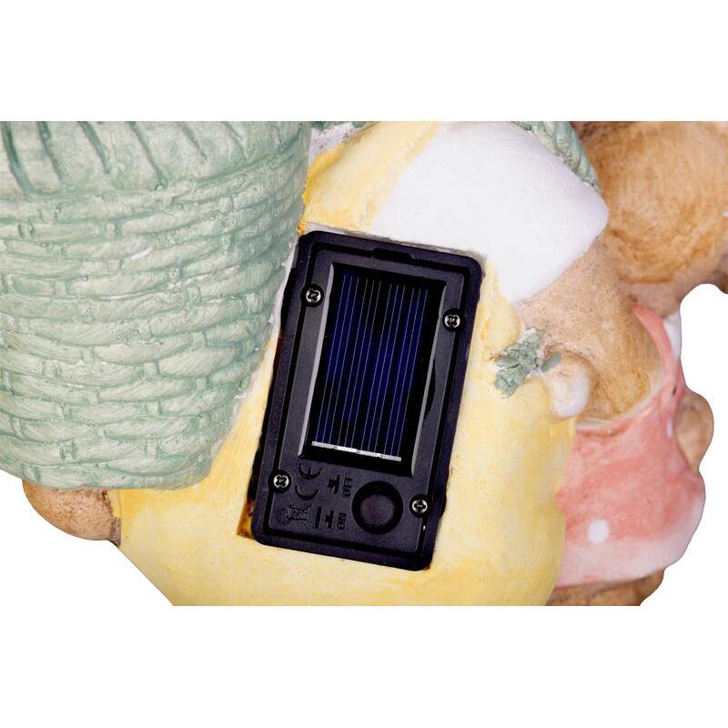 Casa si Gradina - Gradina si terasa - Decoratiuni exterior - Ornamente gradina - Decoratiune gradina, ceramica, solara, iepuras cu pui si cos cu ou, LED, 17.8x25.5x39 cm, MagicHome - Infinity.ro
