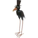 Casa si Gradina - Gradina si terasa - Decoratiuni exterior - Ornamente gradina - Decoratiune gradina, MagicHome, domnul corb cu palarie, picioare lungi, metalica, 24x16x66.5 cm - Infinity.ro
