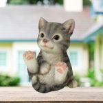 Casa si Gradina - Gradina si terasa - Decoratiuni exterior - Ornamente gradina - Decoratiune Mercaton pentru Gradina, Model Pisicuta Jucausa, Polirasina, Rezistenta UV, 12 cm - Infinity.ro