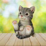 Casa si Gradina - Gradina si terasa - Decoratiuni exterior - Ornamente gradina - Decoratiune Mercaton pentru Gradina, Model Pisicuta Jucausa, Polirasina, Rezistenta UV, 12 cm - Infinity.ro