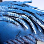 Casa si Gradina - Gradina si terasa - Decoratiuni exterior - Ornamente gradina - Decoratiune gradina, metalica, paun albastru, 23x70x46 cm - Infinity.ro