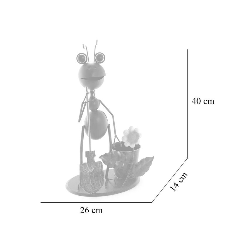Casa si Gradina - Gradina si terasa - Decoratiuni exterior - Ornamente gradina - Decoratiune gradina, metalica, furnica cu lopata, 26x14x40 cm - Infinity.ro