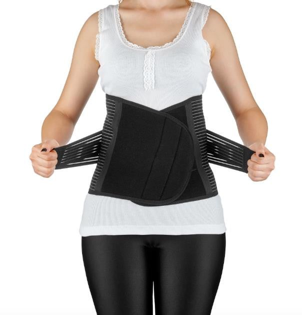 Centura abdominala post-natala reglabila BabyJem Postpartum, negru, marime L-XL